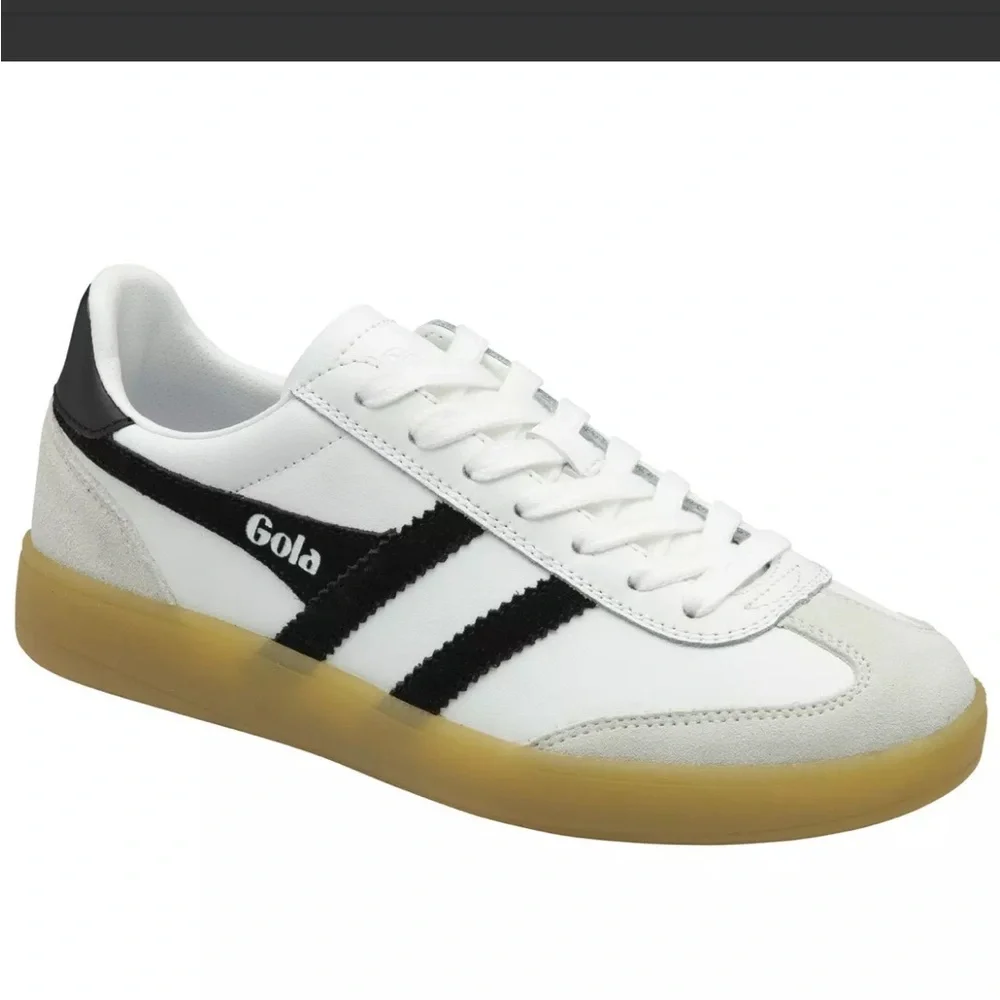 Gola Classic White and Black Trainers - Picture 2 of 5
